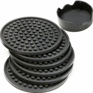 6er-Set Outdoor-Untersetzer, verdickte, rutschfeste, antihaftbeschichtete Untersetzer aus flexiblem Silikon mit Ablagefach - Product Image 6