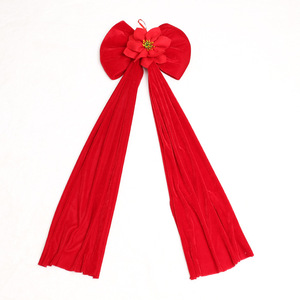 Christmas Velvet Oversized Bow <b>Tree</b> Decoration 20 X 15 Inch Red For Christmas Wedding New Year Scene - Product Image 5