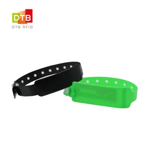 Puce personnalisée Double couche HF MF ultraléger C 13.56Mhz RFID vinyle Bracelet intelligent NFC PVC Bracelet pour événement