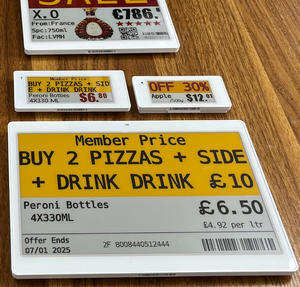 ป้ายราคาอิเล็กทรอนิกส์แบบดิจิทัล Eink ขนาด 7.5 นิ้ว สำหรับร้านขายผลไม้ในซูเปอร์มาร์เก็ต พร้อมระบบ Epaper และ NFC พร้อมซอฟต์แวร์ - Product Image 1