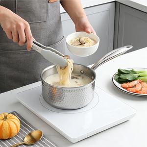 Casseroles à induction, casserole en acier inoxydable triple couche avec couvercle en verre - Product Image 2