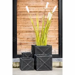 Factory Direct Price Profession eller Hersteller Garten bedarf Square Black Flower Pot