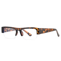 9841 Lunettes de soleil personnalisables à monture demi-cerclée, épaisses, rectangulaires, à monture étroite, pour l'extérieur