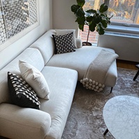 Ensemble de canapés de salon Zayshine en lin blanc crème, style italien moderne et luxueux, 3 places, modulaire, pour appartement ou villa, lavable, canapé design