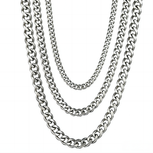Collar de Acero Inoxidable Chapado <span class=keywords><strong>en</strong></span> <span class=keywords><strong>Oro</strong></span> PVD de 18K, <span class=keywords><strong>Cadena</strong></span> <span class=keywords><strong>Cubana</strong></span> de 5-12MM, Joyería Hip Hop Punk para Hombre y Mujer, Venta al Por Mayor, Collar de Moda - Product Image 4