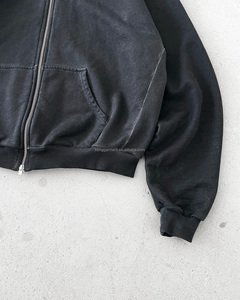 Heavyweight Custom logo <b>Acid</b> Wash Oversize Boxy Fit Sun Faded distressed Pocket Zipper <b>Drop</b> Shoulder Hoodie for Men Manufacturer - Product Image 3