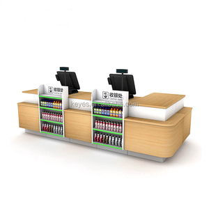 Mostrador de cajero de madera resistente, estante de supermercado para tienda de conveniencia, pago, promoción frontal, estante de exhibición - Product Image 1