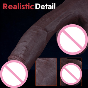 Dildo Realistico Nero Grande da <span class=keywords><strong>10</strong></span> Pollici, Dildo Spesso Simile alla Pelle con Forte Ventosa, Giocattolo Sessuale in Silicone Realistico per Stimolazione Vaginale e Anale - Product Image 5