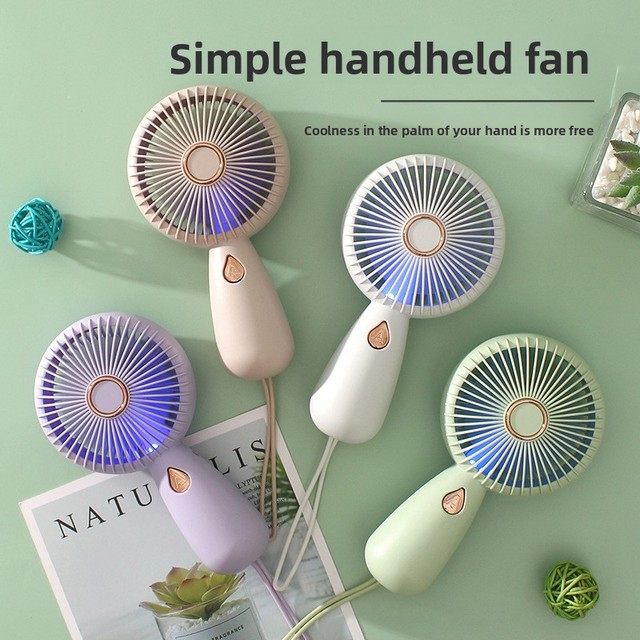 Simple Handheld Fan with LED Portable Mini Fan USB Rechargeable Electric Fan Model ZB103