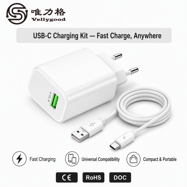 20W Fast Charger Kit Type-C Cable QC3.0 VOOC for OPPO Samsung Super Fast Charging Wall Plug US/EU Plug