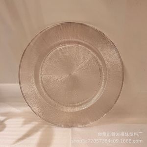 Assiettes rondes en plastique de différentes couleurs avec base rechargeable, réutilisables, pour mariage, table à manger à domicile - Product Image 6