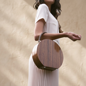 Bolsos de Mano de Madera Natural de Alta Calidad, Estilo Vintage, con Cierre de Cremallera y Broche, para Fiestas y Bodas, SAMI - Product Image 3