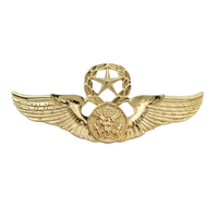 Insigne en métal doré avec logo personnalisé épinglette de revers épingle d'aile d'avion de vol plaquée émail