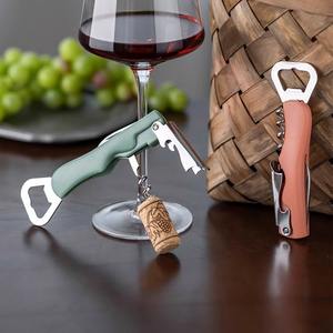 Abridor de botellas multifuncional de acero inoxidable para vino, cerveza y refrescos, diseño plano con sacacorchos y abridor de latas - Product Image 5