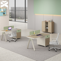 Table de bureau modulaire à plan ouvert, poste de travail en équipe avec cloison basse pour la collaboration, bureaux et postes de travail