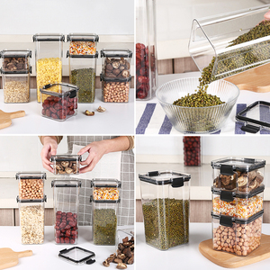 Botellas de plástico transparente para almacenamiento de alimentos, contenedor de comida seca con tapas, dispensador duradero de cereales, tarros de almacenamiento de granos de arroz - Product Image 5