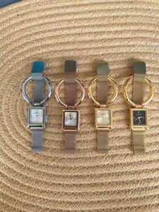 Montre-bracelet à quartz personnalisée pour femme, bracelet en maille ajourée en acier inoxydable, boîtier en alliage, fermoir magnétique, étanche, décorative - Product Image 3