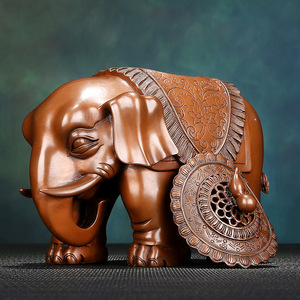 Copper Elephant Incense Burner Small Size <b>Hand</b> Made Religious Decor For Home Office Chinese Style Auspicious Design - Product Image 2