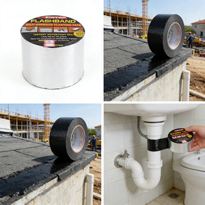 Bande bitumineuse autocollante recouverte d'aluminium |   Imperméable et résistant aux UV |   Scellant permanent pour toitures, gouttières, tuyaux et réparations extérieures - Product Image 5