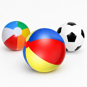 Pelota de playa inflable de PVC con impresión personalizada, juguete de piscina con logotipo personalizado, artículos promocionales para hoteles, resorts, turismo y actividades de ocio. - Product Image 1
