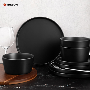 Vente directe d'usine de vaisselle en céramique 16 pièces meilleures ventes avec un design simple de haute qualité et durable-Vaisselle élégante simple - Product Image 2