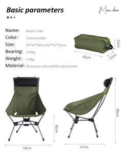 Chaises pliantes portables de camping robustes et légères en aluminium pour adultes, idéales pour l'extérieur - Product Image 3