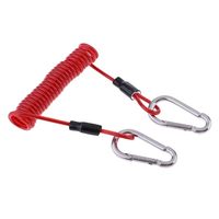 Revêtement en plastique PU/PVC personnalisé 304 SS câble à ressort lanière à ressort hélicoïdal avec mousquetons pour la plongée sous-marine