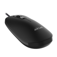 AIKUN KM830 Souris optique 3D filaire avec commutateur DPI 800/1200/1600 pour bureau, câble USB, roue en caoutchouc, Plug and Play