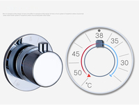 Colonne de douche multifonction en acier inoxydable brossé avec LED, système de contrôle de la température à noyau de valve en céramique pour salle de bain
