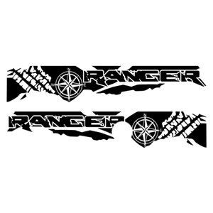 Calcomanía de vinilo de cuerpo lateral de recogida personalizada 170*31cm brújula neumático banda de rodadura gráficos pegatinas de camión par, colores mate - Product Image 5