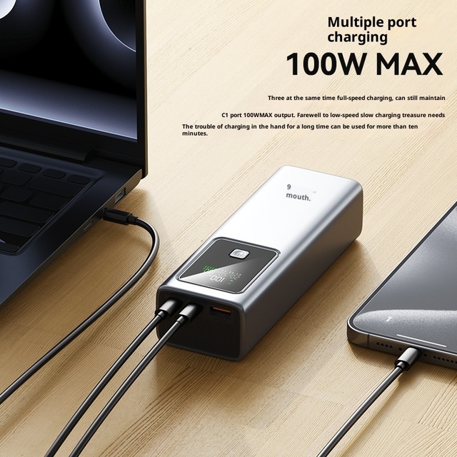 100W 20000mah High-Power Bidirectional Super-Fast Charging Quick Charge Support Large-Capacity Plastic Laptop Power Bank 3