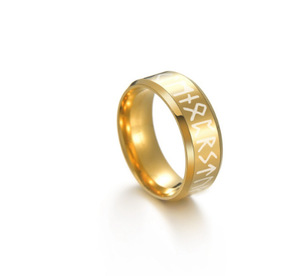 Anillo de Acero Inoxidable con Letras Vikingas para Hombre y Mujer, Anillo de Acero Inoxidable con Runas, El <span class=keywords><strong>Señor</strong></span> DE LOS <span class=keywords><strong>Anillos</strong></span>, Venta Al por Mayor - Product Image 5