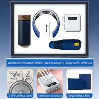 Artículos de Regalo Electrónicos: Set de Regalo Corporativo con Termo, Masajeador de Cuello, Paraguas y Batería Externa (Logotipo Personalizado de la Empresa)