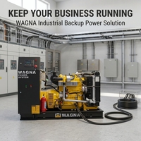 Générateur diesel industriel WAGNA DC110W-50 100KW 110KW 50Hz, alternateur triphasé, démarrage électrique 24V DC, type ouvert, refroidissement par eau
