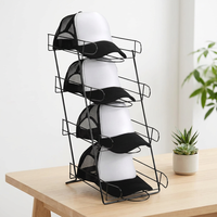 Présentoir à chapeaux en fil métallique à 4 niveaux, support autoportant pour casquettes de baseball, présentoir de comptoir pour magasin