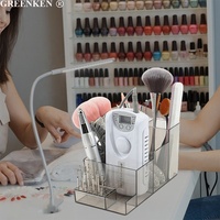 Boîte de rangement multifonctionnelle pour outils de nail art Boîte de rangement transparente en plastique pour perceuse à ongles vide de grande capacité