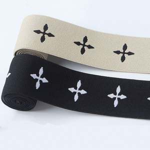 Bande élastique large en nylon doux, écologique, avec logo jacquard imprimé sur mesure, faible MOQ, marque Yusen, Guangdong 50 - Product Image 1