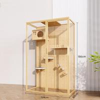 Palacio para Gatos a Prueba de Escape, Diseño Nuevo, Venta al por Mayor de Fábrica, Villa Interior de Lujo con Caja de Arena, Muebles para Jugar y Descansar