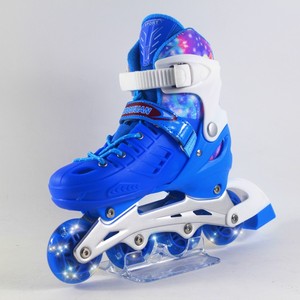 Funda dura Popular para niños y adultos, <span class=keywords><strong>patines</strong></span> en línea ajustables de <span class=keywords><strong>4</strong></span> tamaños, <span class=keywords><strong>ruedas</strong></span> PU ligeras - Product Image 2