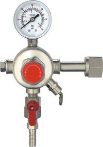 อุปกรณ์เบียร์ทองเหลืองแรงดันสูงพร้อมมาตรวัดความดันสองตัวและตัวควบคุม CO2 - Product Image 5