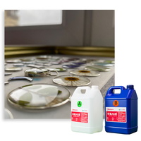 Colle ab en cristal transparent 1 ml, résine époxy liquide clair pour autocollants de table, planche de surf du bois