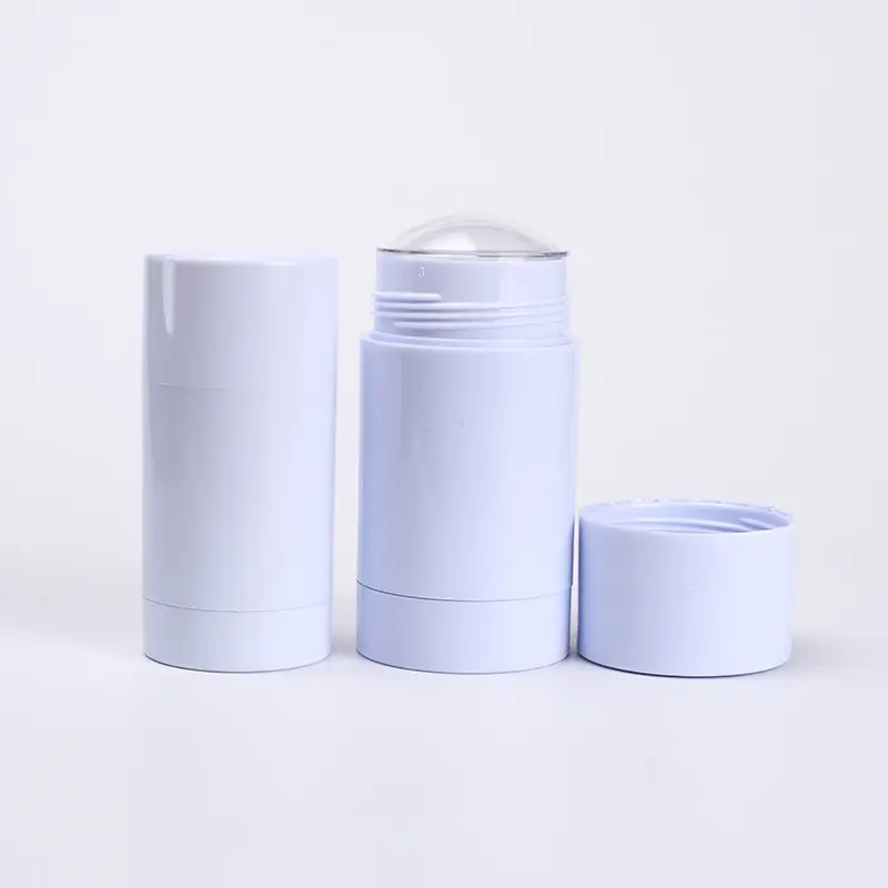 OEM 1oz 30ml 50ml 75ml PP + ABS contenitore in plastica deodorante stick rotondo twist up contenitore cosmetico vuoto deodorante stick
