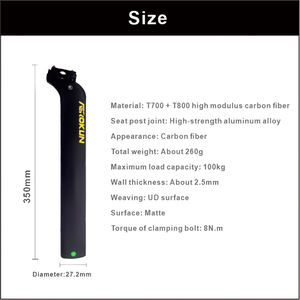 <span class=keywords><strong>Tige</strong></span> <span class=keywords><strong>de</strong></span> <span class=keywords><strong>selle</strong></span> <span class=keywords><strong>de</strong></span> vélo <span class=keywords><strong>de</strong></span> <span class=keywords><strong>route</strong></span> OEM <span class=keywords><strong>de</strong></span> haute qualité et légère, diamètre 27.2mm, <span class=keywords><strong>tige</strong></span> <span class=keywords><strong>de</strong></span> <span class=keywords><strong>selle</strong></span> en carbone pour vélo <span class=keywords><strong>de</strong></span> <span class=keywords><strong>route</strong></span> - Product Image 3