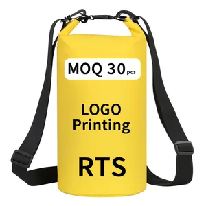 Logotipo rts 30 peças, impressão de logotipo rts 2l 5l 10l 15l 20l 30l caminhada natação 500d pvc tarpaulina bolsas impermeáveis ccean pacote sacola seca à prova d' água