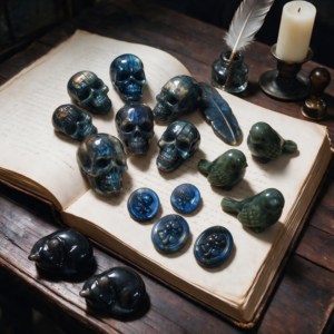 Série de sculptures en cristal naturel bohème, pierres décoratives pour attirer la richesse, éclats de pierres brutes sculptés, collection de minéraux, DIY, guérison - Product Image 1