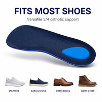 Semelles orthopédiques 3/4 pour hommes et femmes, inserts de chaussures absorbant les chocs pour pieds plats et fasciite plantaire