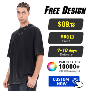 Người đàn ông của thời trang chất lượng cao Cotton T-Shirts đau khổ cạnh ngược khâu Drop vai ngắn tay Áo <span class=keywords><strong>Tee</strong></span> - Product Image 1
