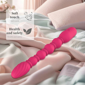 Розовый ручной вибратор для точки G из жидкого силикона, водонепроницаемый, анальные шарики для мужчин и женщин, вибраторы для пар, мастурбация, секс-игрушки для взрослых - Product Image 4