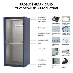 تصميم حديث مجمع محمول قابل للنقل اجتماع الاستوديو صمت صوتي خاص 0ffice Pod تسليط كشك عازلة للصوت الصوتية - Product Image 2
