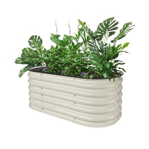 Metal Garden Planting Box Rust Resistant Outdoor <b>Vegetable</b> <b>Planter</b> Ivory White Galvanized Sheet Garden Use - Product Image 3